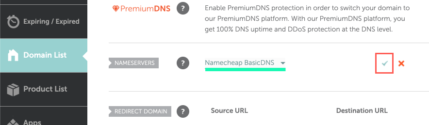 NameCheap DNS 設定指向