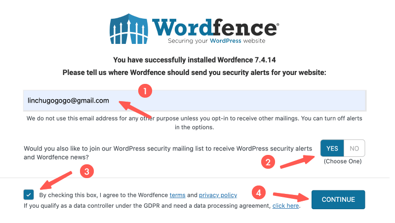 WordFence Security 教學 ： WordFence 註冊申請