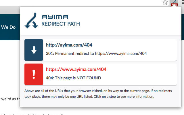 Redirect Path 可快速查看單一頁面的 HTTP 狀態碼