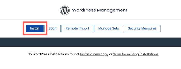 點選 Install 安裝 WordPress