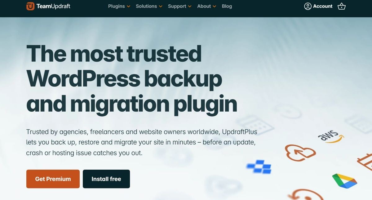 wordpress外掛推薦 ：updraftplus 網站備份外掛